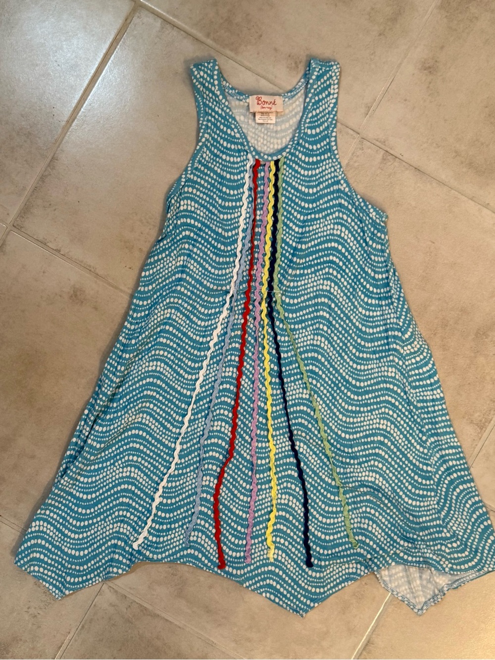 Bonne Blue White Dress Sz 8